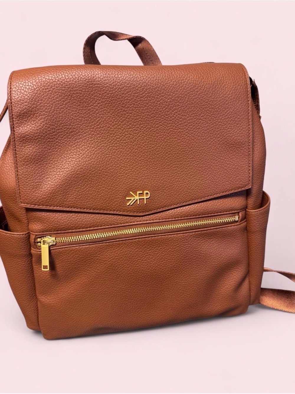 Freshly Picked Mini Brown Leather Diaper Backpack